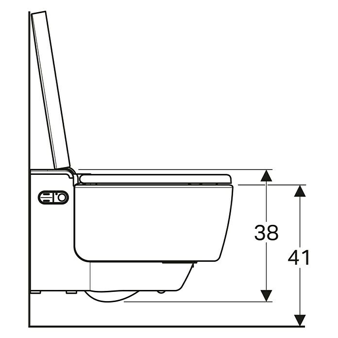 Geberit Wand-Dusch-WC-Set AquaClean Mera ComfortSpülrandlos, Mit schmutzabweisender Glasur, Spülform: Tief, WC Abgang: Waagerecht, Weiß Unknown