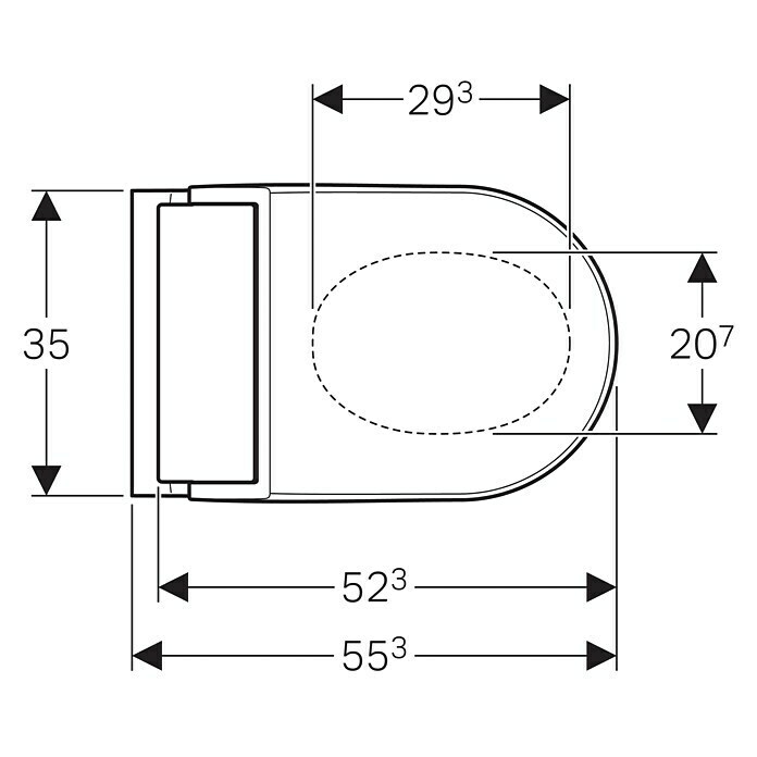 Geberit Wand-Dusch-WC-Set AquaClean Tuma ClassicSpülrandlos, Mit schmutzabweisender Glasur, Spülform: Tief, WC Abgang: Waagerecht, Weiß Unknown