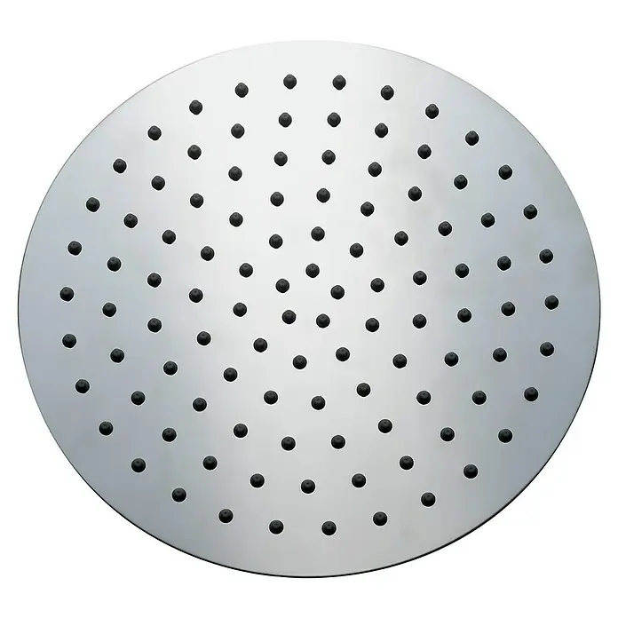 Camargue Kopfbrause Lillahired - Durchmesser: 25 cm, Chrom, Rund - Ein runder, verchromter Duschkopf mit vielen kleinen schwarzen Düsen für ein angenehmes Duscherlebnis. Perfekt für moderne Badezimmer.