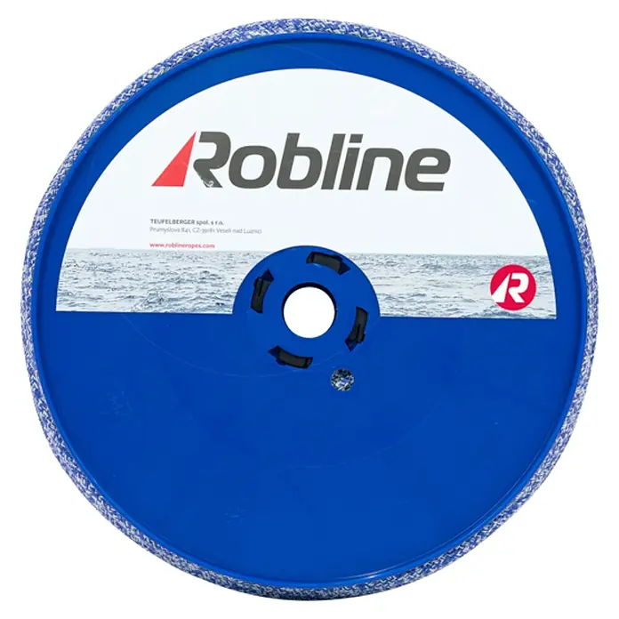 Robline Cuerda multiusos Sirius Grip - Ø x L: 8 mm x 150 m, Poliéster, Azul/Blanco - Rodillo de cuerda Robline: Un rodillo de cuerda Robline azul robusto, perfecto para marineros y entusiastas de los deportes acuáticos que valoran la calidad.