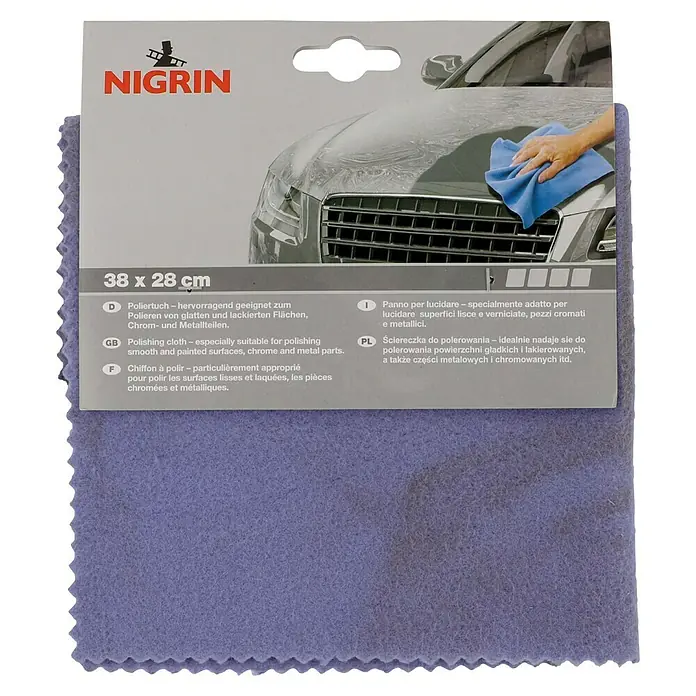 Nigrin Poliertuch - 38 x 28 cm - Nigrin Poliertuch 38 x 28 cm, ideal für glatte und lackierte Flächen, Chrom und Metallteile, für eine glänzende Reinigung und Pflege.