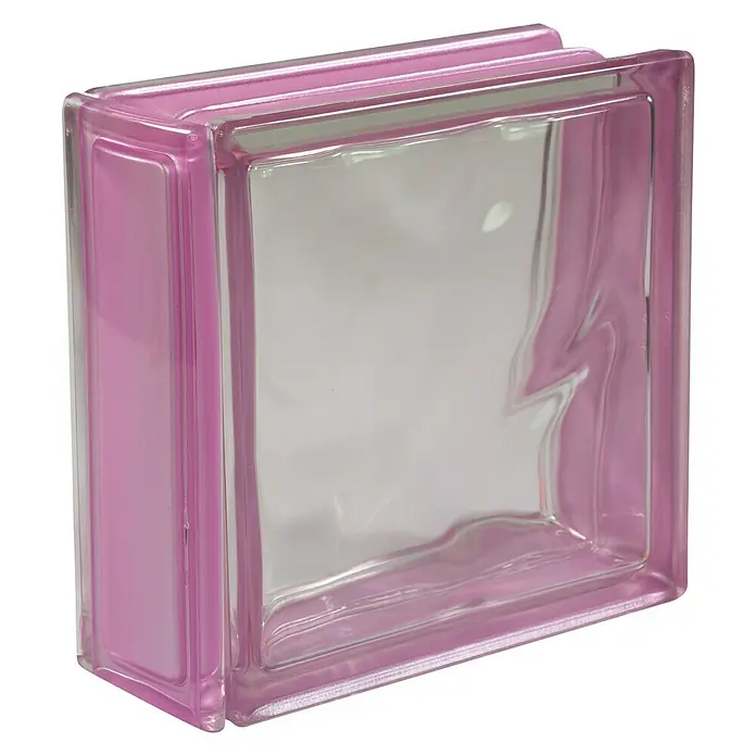 Fuchs Design Glasbausteinprofil - Amethyst, 18 x 8 cm, Glas - Rosa Glasbaustein für dekorative Bauprojekte.