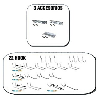 Simonrack Simonwork Kit de accesorios (25 pzs., Específico para: Paneles perforados)
