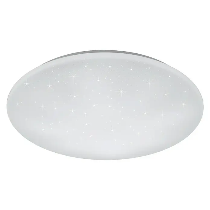 Reality Leuchten LED-Deckenleuchte Kato Starlight - 27 W, L x B x H: 60 x 60 x 12 cm, Weiß, Mehrfarbig - Runde LED-Deckenleuchte mit Sternenmuster für stimmungsvolle Beleuchtung im Raum. Modernes Design für jeden Wohnbereich.