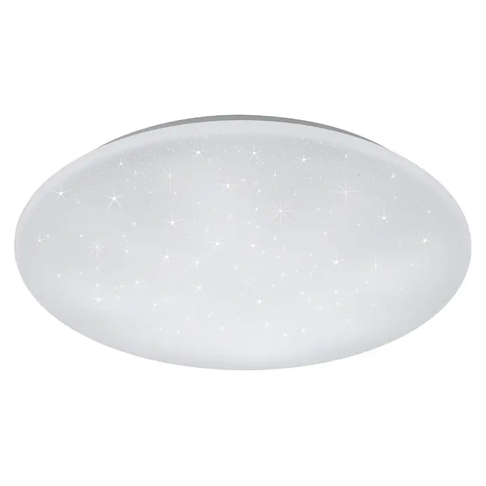 Reality Leuchten LED-Deckenleuchte Kato Starlight - 27 W, L x B x H: 60 x 60 x 12 cm, Weiß, Mehrfarbig - Runde LED-Deckenleuchte mit Sternenmuster für stimmungsvolle Beleuchtung im Raum. Modernes Design für jeden Wohnbereich.