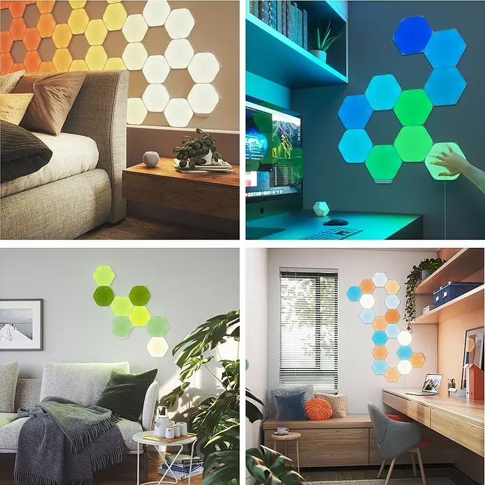 Nanoleaf Erweiterungskit Shapes Hexagons 3 Panels3 Stk., Weiß, RGBW, Hexagons, Smart Home-fähig: Ja - Dekoratives LED-Wandpaneel in verschiedenen Farben und Formen zur individuellen Raumgestaltung.