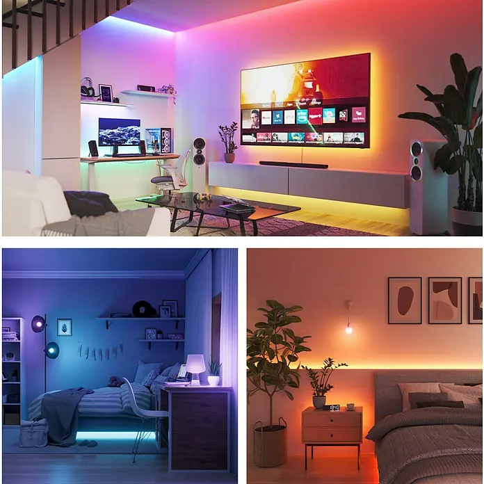 Nanoleaf Smart-LED-Band Essentials Lightstrip Starterkit - 23 W, Weiß, Länge: 2 m, RGBW - Stimmungsaufhellende LED-Streifen für Wohnzimmer, Schlafzimmer und Spielzimmer. Moderne Beleuchtungsideen mit flexiblen LED-Lichtbändern.
