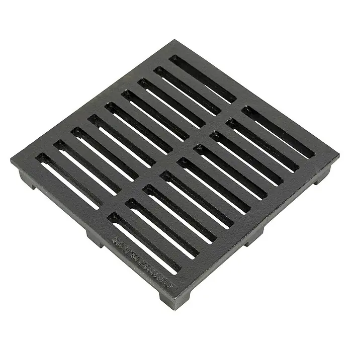 Marley Gussrost - 30 x 30 cm, Schwarz - Quadratischer Gullydeckel aus robustem Gusseisen für den Außenbereich, ideal zur sicheren Abdeckung von Abläufen und Kanälen.