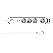 UniTEC Steckdosenleiste Greenline (4-fach, Weiß/anthrazit, Kabellänge: 1,8 m, Mit Schalter) | BAUHAUS