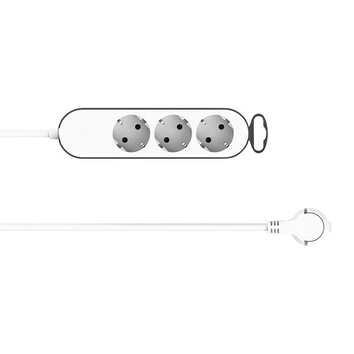 UniTEC Steckdosenleiste Greenline (3-fach, Weiß/anthrazit, Kabellänge: 1,8 m, Mit Schalter) | BAUHAUS