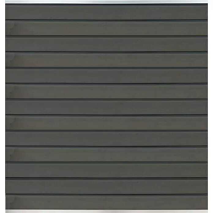 T & J Sichtschutzelement Wollbach - 175 x 180 cm, Grau - Dunkelgraue horizontale Verbundwerkstoff-Verkleidungsbretter.