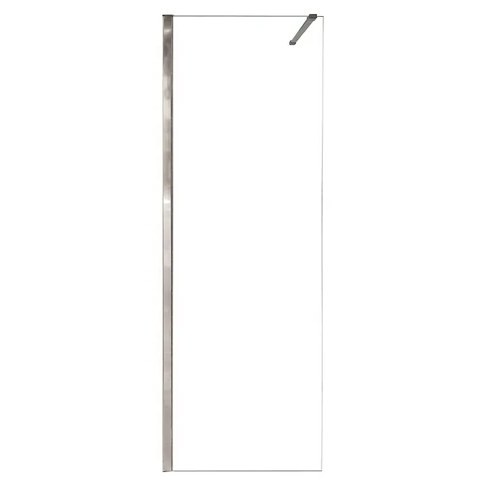 Plato de ducha Deva mampara y sistema de ducha Astro - L x An: 120 x 70 cm, Materiales naturales, Blanco, 3 pzs. - Un panel de ducha independiente con un elegante marco cromado y una barra de soporte en la parte superior, ideal para baños modernos.