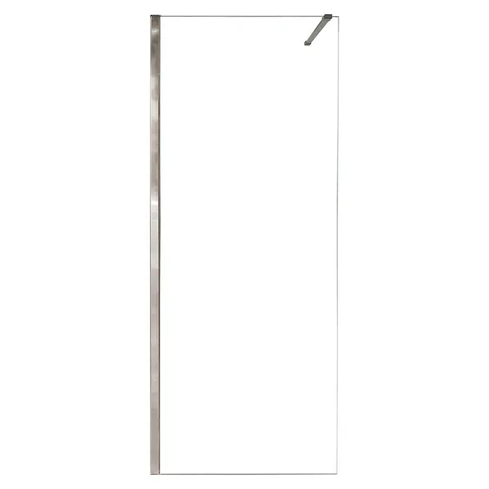 Camargue Mampara de ducha fija Berlin - An x Al: 100 x 200 cm, Cromo - Mampara de ducha con marco plateado y barra de soporte para estabilidad, ofreciendo una solución de ducha moderna y funcional.