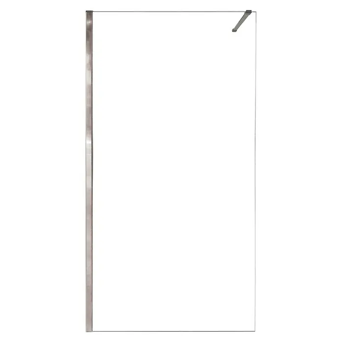Camargue Mampara de ducha fija Berlin - An x Al: 120 x 200 cm, Cromo - Mampara de ducha con marco plateado. La mampara tiene un estilo minimalista y se compone de vidrio transparente con un marco plateado estrecho.