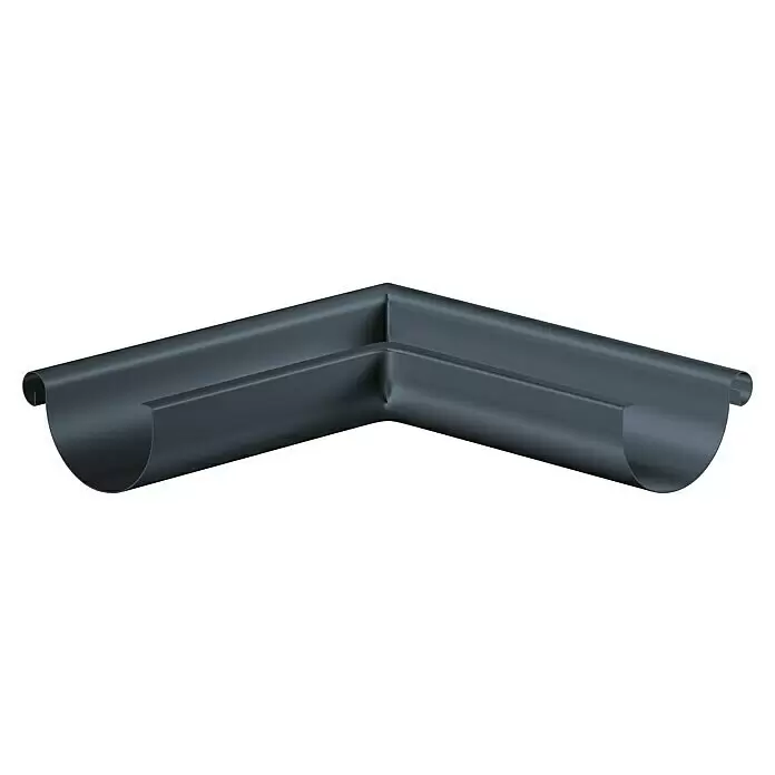Sarei Rinnenwinkel - Nennweite: 80 mm, Außenecke, Aluminium, Anthrazit - Dunkelgraues 90-Grad-Dachrinnen-Eckstück für Regenwassersysteme.