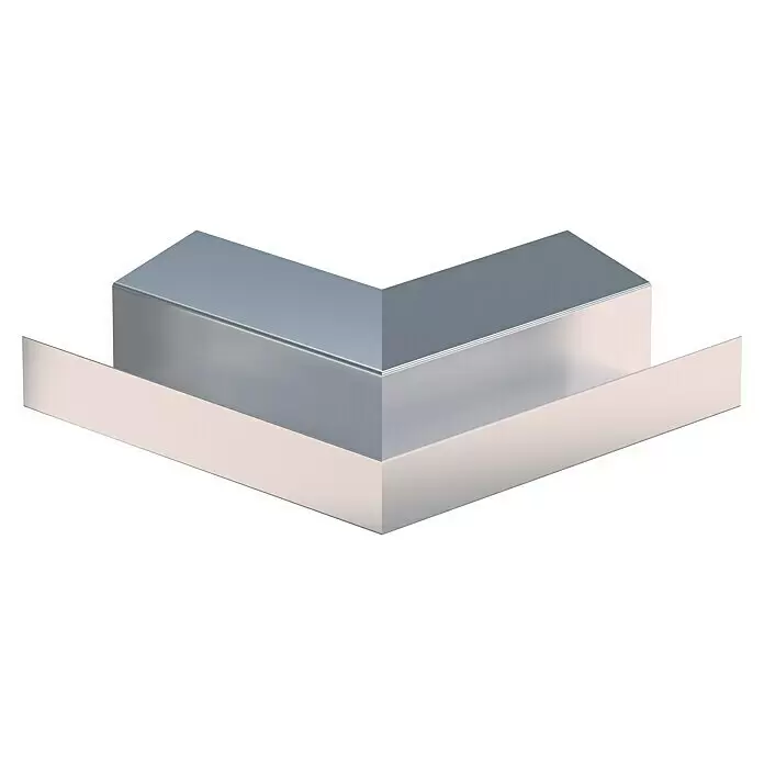 Sarei Piccolo Kastenrinnenwinkel - Nennweite: 70 mm, Außenecke, Aluminium, Silber - Metallisches L-förmiges zweiteiliges Eckprofil in zweifarbigem Silber-Finish.