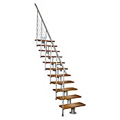 Atrium Mittelholmtreppe Dixi (Farbton Metall: RAL 9006, Breite: 70 cm, Buche, Gerade, Geschosshöhe: 222 cm - 300 cm) | BAUHAUS