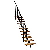 Atrium Mittelholmtreppe Dixi (Farbton Metall: RAL 9005, Breite: 70 cm, Buche, Gerade, Geschosshöhe: 222 cm - 300 cm) | BAUHAUS