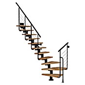 Atrium Mittelholmtreppe Dixi Plus (Farbton Metall: RAL 9005, Breite: 70 mm, Buche, 1/4-gewendelt, Geschosshöhe: 222 cm - 300 cm) | BAUHAUS