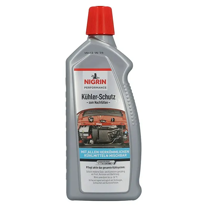 Nigrin Performance Kühlerschutz - 1 l, Geeignet für: Alle Motoren, -36 °C - Nigrin Performance Kühler-Schutz zum Nachfüllen: Kühlmittel für den ganzjährigen Schutz vor Frost, Korrosion und Überhitzung, mit allen Kühlmitteln mischbar.