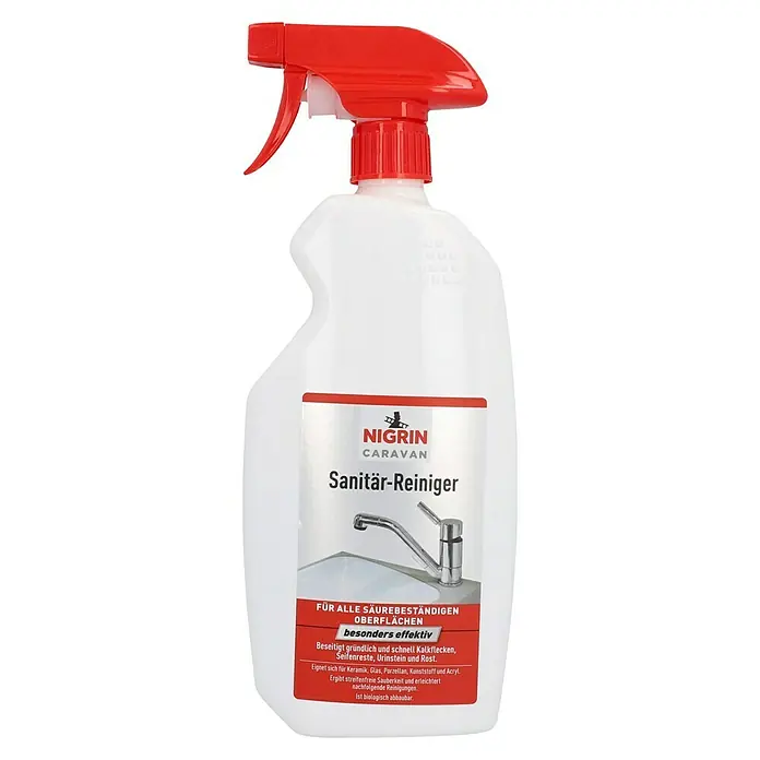 Nigrin Caravan Sanitärreiniger - 750 ml - Bild einer Flasche Nigrin Caravan Sanitär-Reiniger.