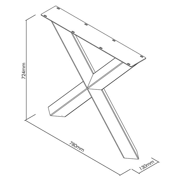 Noga za mizo CITYLINE Bergen  (Do x V: 780 x 724 mm, Črna) | 4560 - Massivholz / Tischplatten | GADC - Leimholz | GAD - Regale | GA - Leimholz / Regale | G - Holz/Bauelem | BAUHAUS