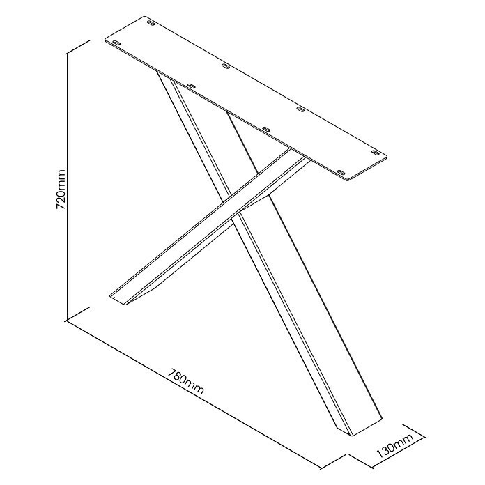 Noga za mizo CITYLINE Stockholm  (Do x V: 780 x 720 mm, Črna) | 4560 - Massivholz / Tischplatten | GADC - Leimholz | GAD - Regale | GA - Leimholz / Regale | G - Holz/Bauelem | BAUHAUS
