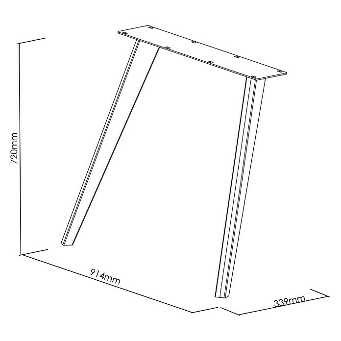 Noga za mizo CITYLINE Sydney  (Do x V: 914 x 720 mm, Črna) | 4560 - Massivholz / Tischplatten | GADC - Leimholz | GAD - Regale | GA - Leimholz / Regale | G - Holz/Bauelem | BAUHAUS