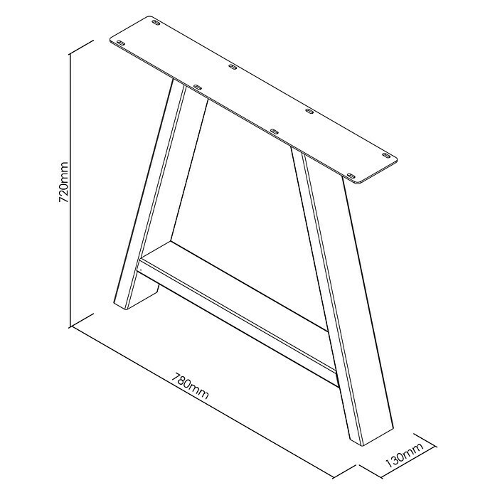 Noga za mizo CITYLINE Hamburg  (Do x V: 780 x 720 mm, Črna) | 4560 - Massivholz / Tischplatten | GADC - Leimholz | GAD - Regale | GA - Leimholz / Regale | G - Holz/Bauelem | BAUHAUS