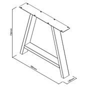Noga za mizo CITYLINE Hamburg  (Do x V: 780 x 720 mm, Črna) | 4560 - Massivholz / Tischplatten | GADC - Leimholz | GAD - Regale | GA - Leimholz / Regale | G - Holz/Bauelem | BAUHAUS