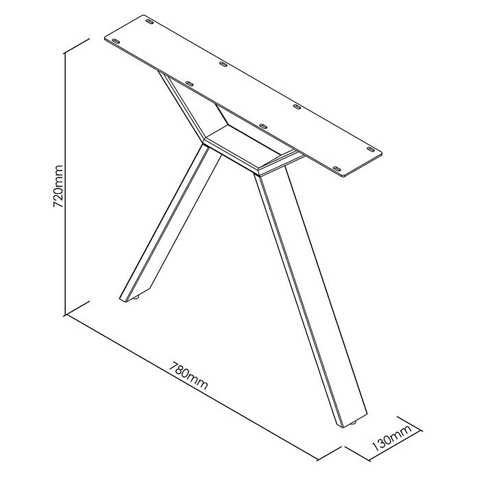 Noga za mizo CITYLINE Praga  (Do x V: 780 x 720 mm, Črna) | 4560 - Massivholz / Tischplatten | GADC - Leimholz | GAD - Regale | GA - Leimholz / Regale | G - Holz/Bauelem | BAUHAUS