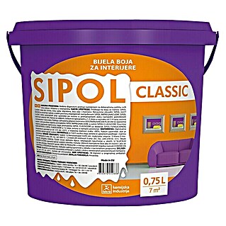 Unutarnja disperzijska boja Sipol Classic (Bijela, 750 ml)