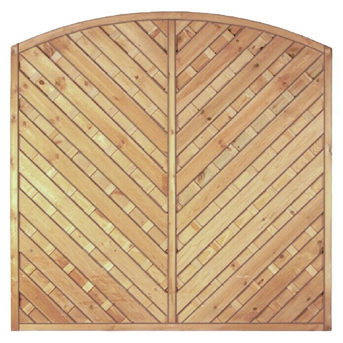 T & J Sichtschutzelement Maxi Diagonalbogen (180 x 180 cm, Holz, Braun)