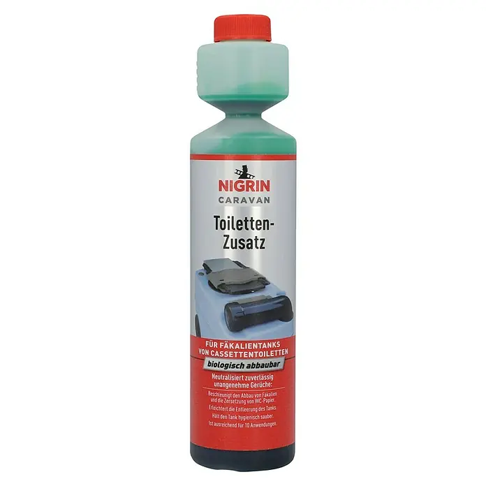 Nigrin Caravan Toilettenzusatz - 250 ml - Nigrin Caravan Toiletten-Zusatz für Fäkalientanks von Cassettentoiletten, biologisch abbaubar, neutralisiert Gerüche und erleichtert die Entleerung.