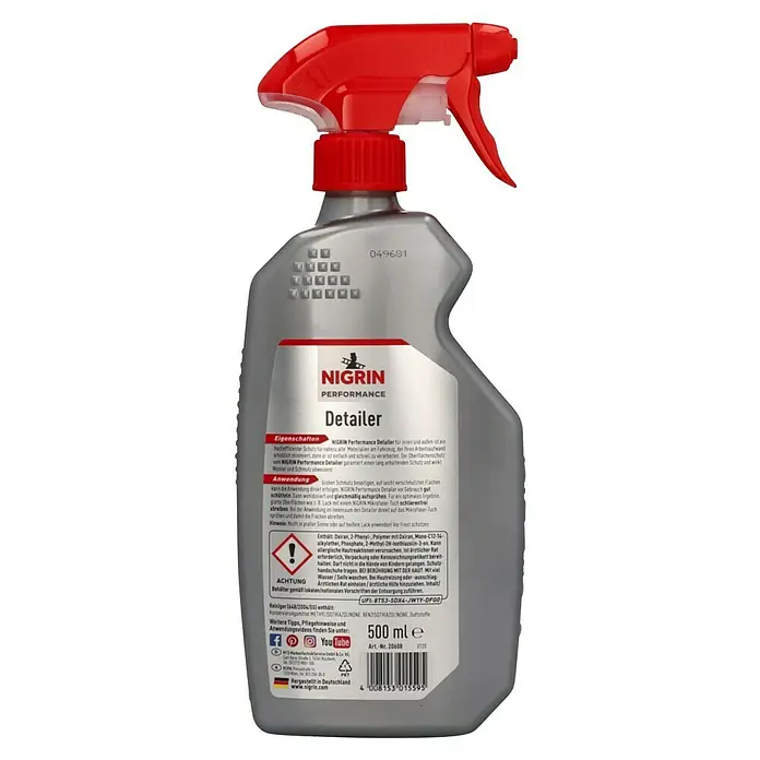 Nigrin Performance Detailer - 500 ml - Nigrin Performance Detailer: Für Innen und Außen, hochwirksamer Schutz für Autos und minimiert den Arbeitsaufwand.