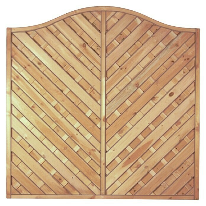 T & J Sichtschutzelement Maxi Diagonalbogen (180 x 180 cm, Holz, Braun, Mit Bogen)