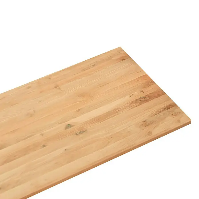 Exclusivholz Arbeitsplatte Rustic - Eiche, 200 x 63,5 x 2,6 cm - Holzplatte aus massivem Eichenholz. Die Tischplatte hat eine schöne Maserung und verleiht jedem Raum Wärme und Natürlichkeit.