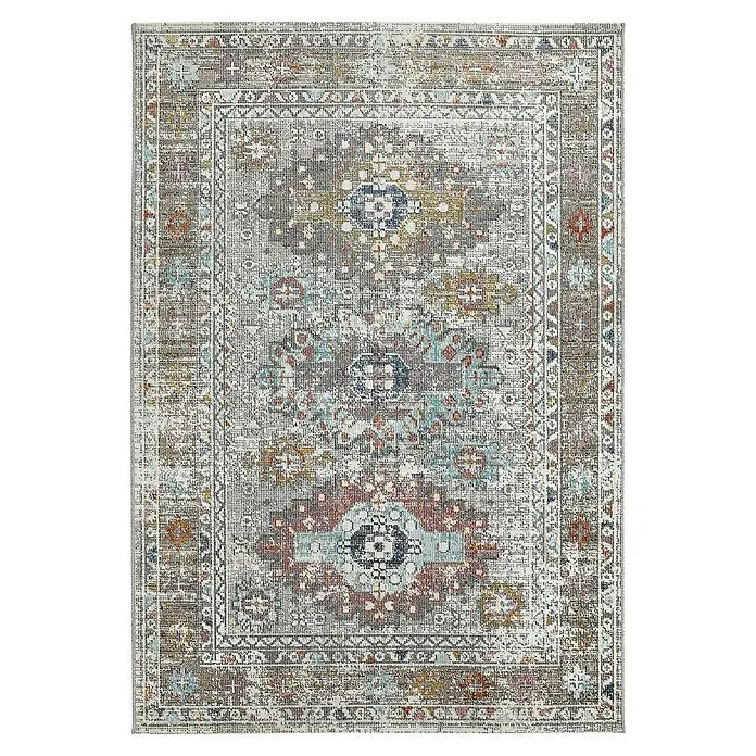 Outdoor-Teppich Austin - Multi, 190 x 133 cm, 100 % Polypropylen - Dieser detailreiche Teppich zeigt ein traditionelles Muster mit floralen Elementen und einer vielschichtigen Farbpalette.