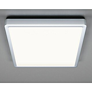 Eglo Fueva 5 LED-Deckenleuchte IP44 (20 W, L x B x H: 28,5 x 28,5 x 2,8 cm, Chrom, Warmweiß)