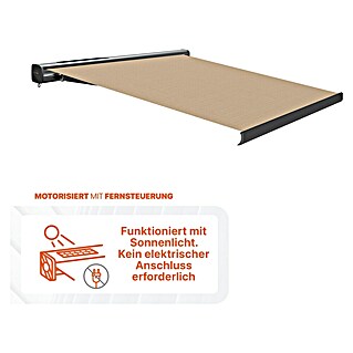 SmartSun Vollkassettenmarkise Fiji Solar Motion (Beige, Breite: 4,75 m, Ausfall: 3 m)