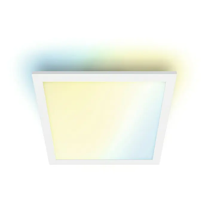 Philips Wiz LED-Panel Tunable White Slim Design - 12 W, L x B x H: 30 x 30 x 4,2 cm, Weiß, Kaltweiß - Quadratische Deckenleuchte mit sanfter, indirekter Beleuchtung, die eine moderne und einladende Atmosphäre schafft.