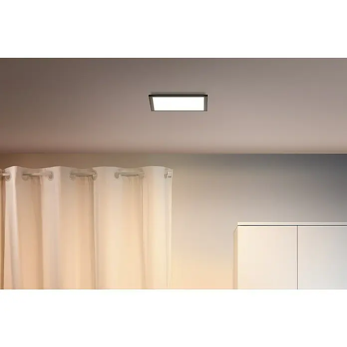Philips Wiz LED-Panel Tunable White Slim Design - 36 W, L x B x H: 60 x 60 x 4,2 cm, Schwarz, Kaltweiß - Deckenleuchte mit einem rechteckigen Design und einem schlanken Rahmen, die eine moderne und helle Beleuchtung in jedem Raum bietet.