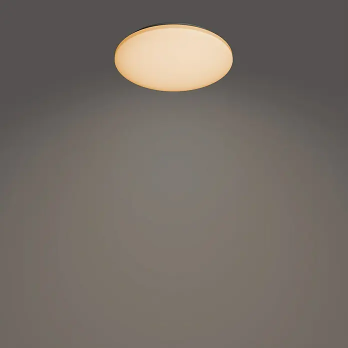 Philips Plafón LED redondo Izso - 40 W, Ø x Al: 47 x 7 cm, Blanco, Blanco cálido - Lámpara de techo con iluminación suave. La forma redonda y el brillo cálido crean un ambiente acogedor en la habitación.