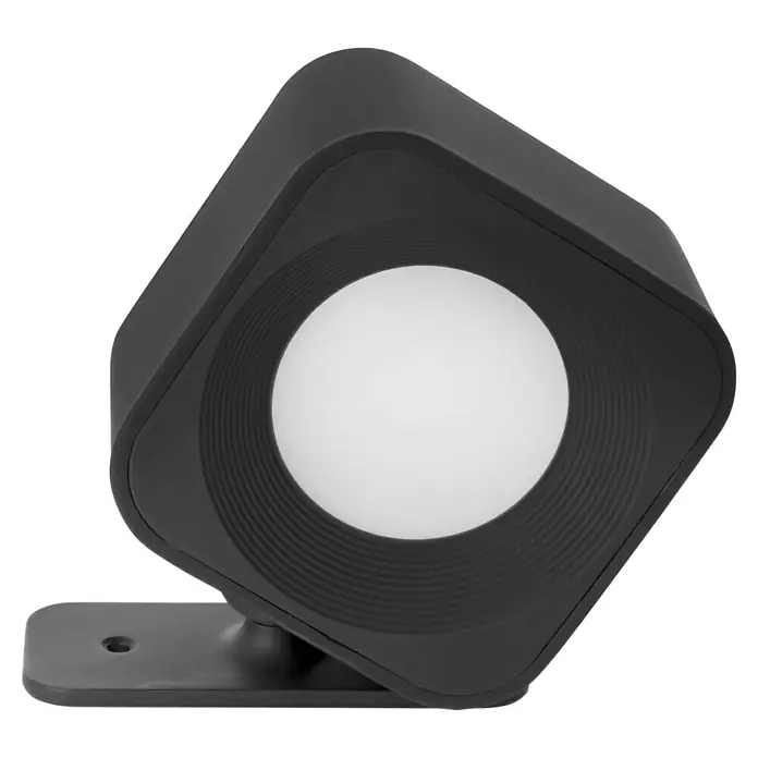 Lavida Akku-Wandleuchte Mirano - L x B x H: 9,25 x 7,65 x 4,5 cm, 2 W, Schwarz, Mehrfarbig, Eckig - Schwarzer quadratischer Strahler mit LED-Lichtquelle für Außenbereiche, ideal für die Beleuchtung von Wänden und Fassaden.