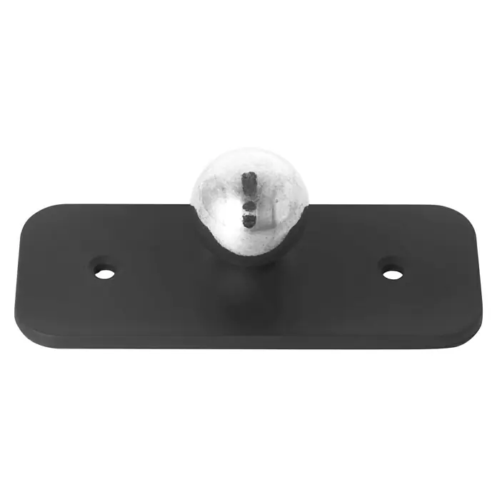 Lavida Akku-Wandleuchte Mirano - L x B x H: 9,25 x 7,65 x 4,5 cm, 2 W, Schwarz, Mehrfarbig, Eckig - Eine Nahaufnahme einer schwarzen Basisplatte mit einer Kugelhalterung, die für vielseitige Montageoptionen entwickelt wurde.