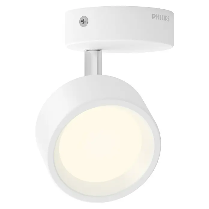 Philips Regleta LED Bracia - 5,5 W, L x An x Al: 9 x 9 x 12,5 cm, Blanco, Blanco cálido, 1 ud. - El foco LED de techo blanco de Philips ofrece una solución de iluminación moderna, perfecta para acentos elegantes en cualquier habitación. Su diseño es simple.
