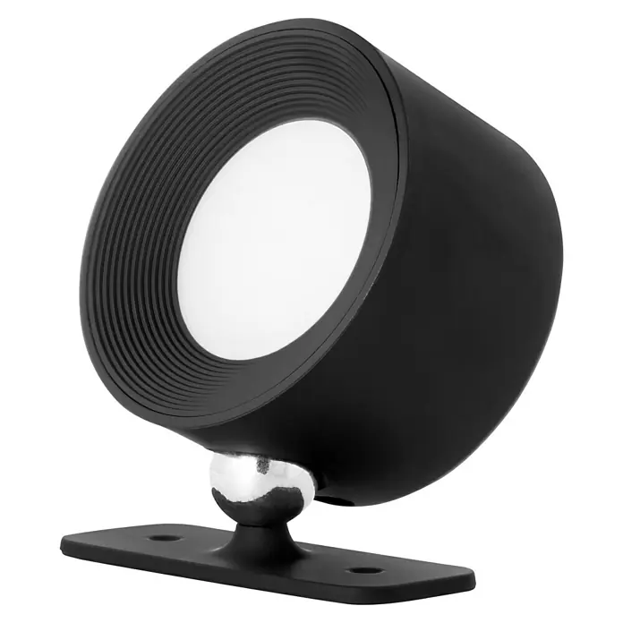 Lavida Akku-Wandleuchte Novara - L x B x H: 9,25 x 7,6 x 4,5 cm, 2 W, Schwarz, Mehrfarbig, Rund - Stylische schwarze LED-Wandleuchte mit schwenkbarem Spot für gezielte Beleuchtung im Innenbereich. Modernes Design für jeden Raum.