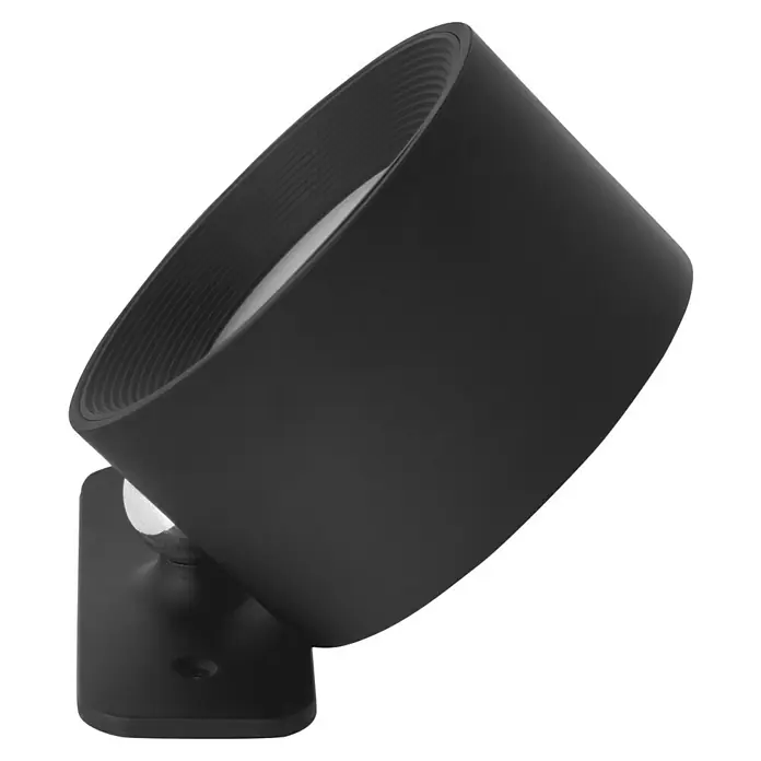 Lavida Akku-Wandleuchte Novara - L x B x H: 9,25 x 7,6 x 4,5 cm, 2 W, Schwarz, Mehrfarbig, Rund - Nahaufnahme einer eleganten schwarzen Wandleuchte. Das moderne Design zeichnet sich durch eine zylindrische Form und eine raffinierte Oberfläche aus.