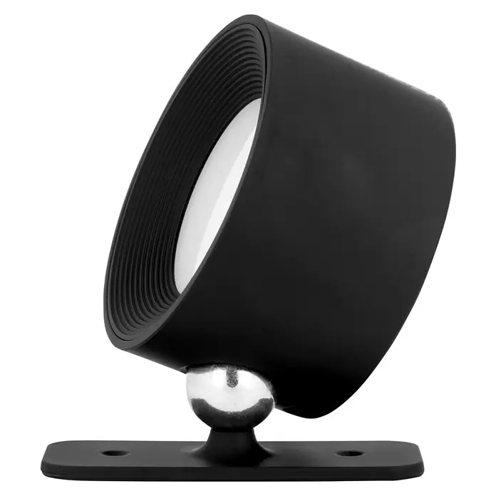 Lavida Akku-Wandleuchte Novara - L x B x H: 9,25 x 7,6 x 4,5 cm, 2 W, Schwarz, Mehrfarbig, Rund - Schwarze Scheinwerferleuchte mit verstellbarem Chromfuß, ideal für gezielte Beleuchtung und moderne Akzente im Raum.