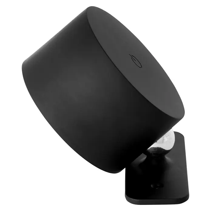 Lavida Akku-Wandleuchte Novara - L x B x H: 9,25 x 7,6 x 4,5 cm, 2 W, Schwarz, Mehrfarbig, Rund - Nahaufnahme einer stilvollen schwarzen Wandleuchte mit einem runden, modernen Design.